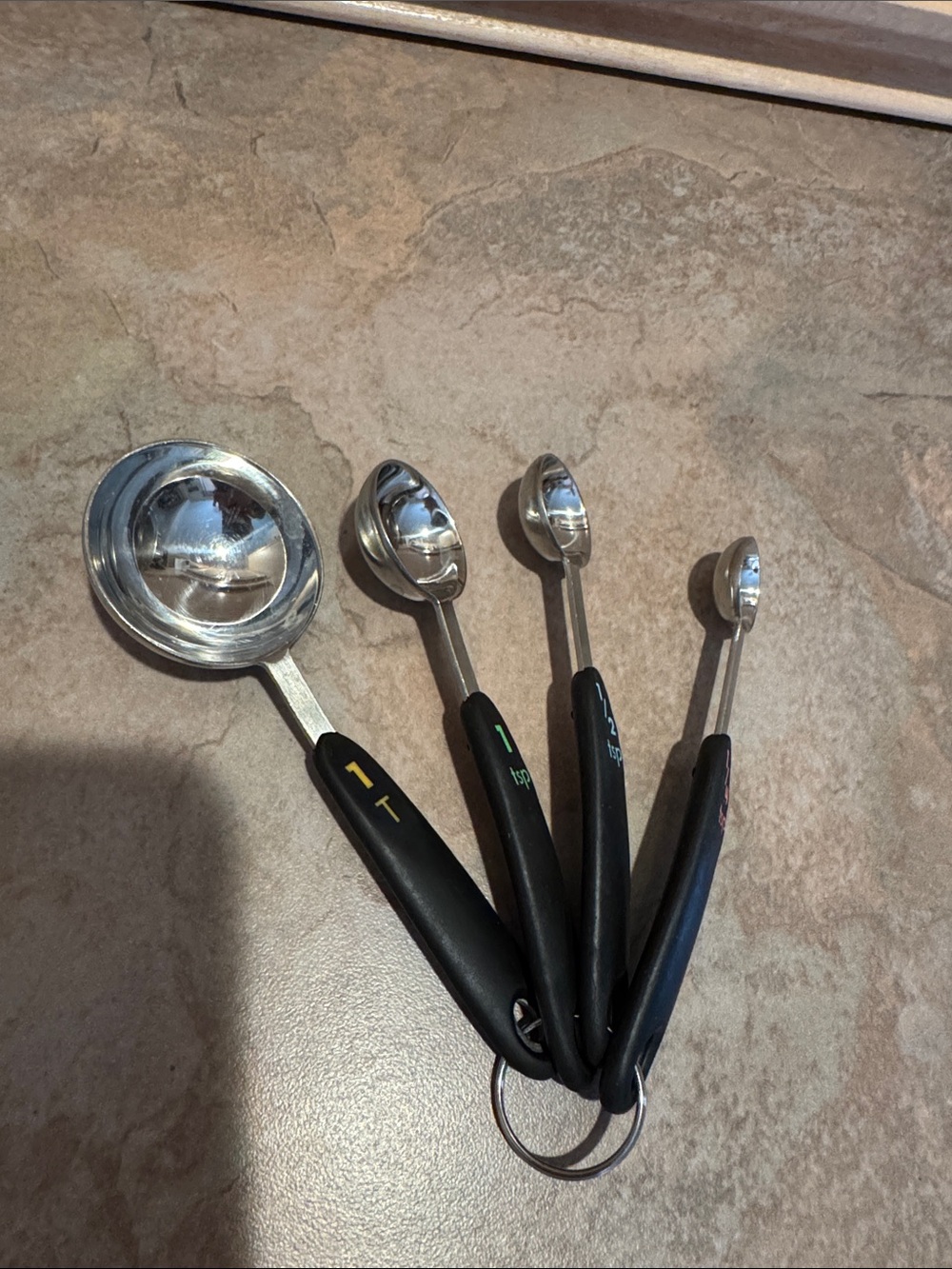 Black Measuring Spoon Set - Stainless Steel Scoop Set